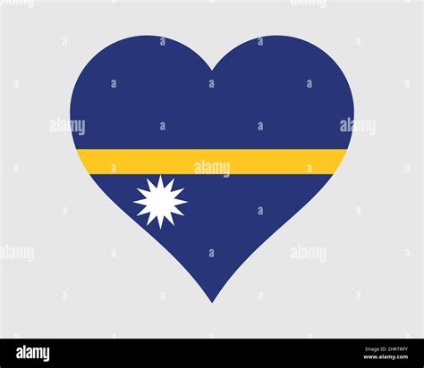 Nauru Heart Flag Nauruan Love Shape Country Nation National Flag