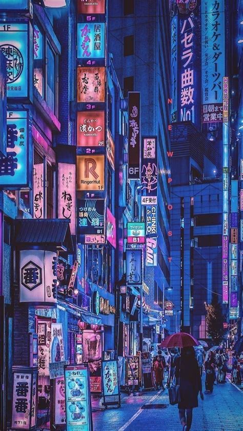 Aesthetic Wallpaper For Phone Anime Cyberpunk rain aesthetic water city ...