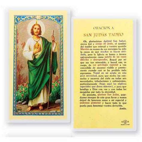 Prayer Cards Holy Cards Oracion A San Judas Tadeo X