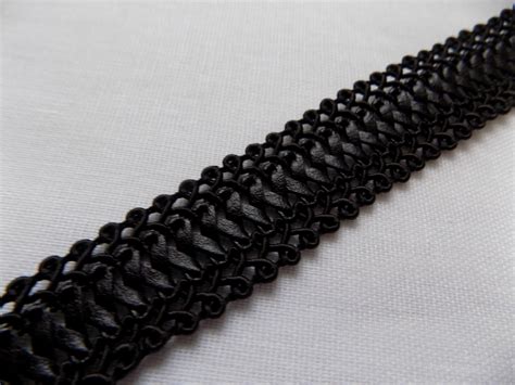 Yards Black Faux Leather Ribbon Pu Trim Plaited Faux Etsy