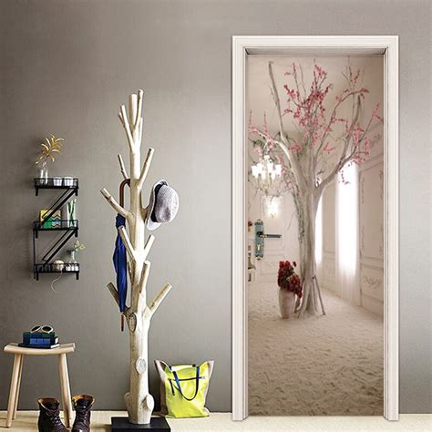 Moderne Creatieve Bloemen Boom Muur Deur Sticker W Grandado