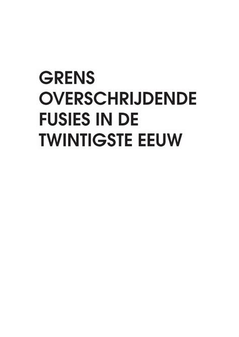 Pdf Grens Overschrijdende Fusies In De Bij Het Opzetten Van Mijn