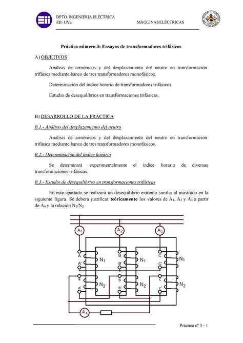 Guión Práctica Nº 3 Transformadores Trifásicos Máquinas Eléctricas