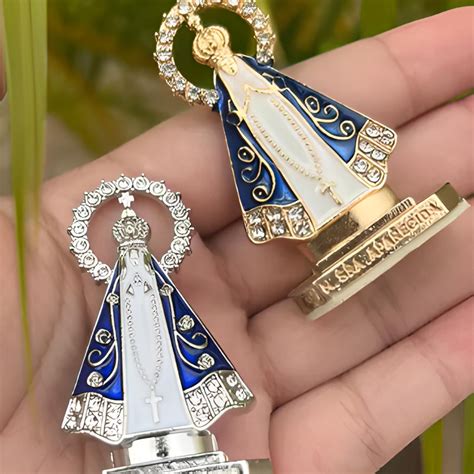 Nossa Senhora Aparecida Coroa De Strass Para Painel De Carro