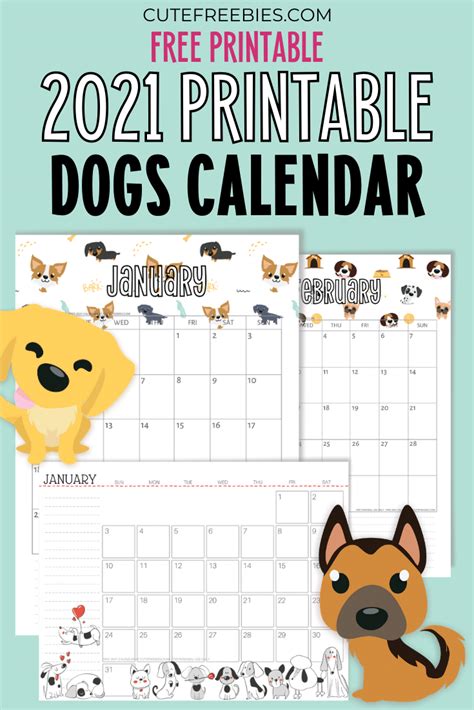 CUTE-DOGS-CALENDAR-2021 - Cute Freebies For You