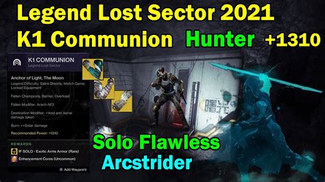 K Communion Legend Lost Sector Hunter Flawless Youtube