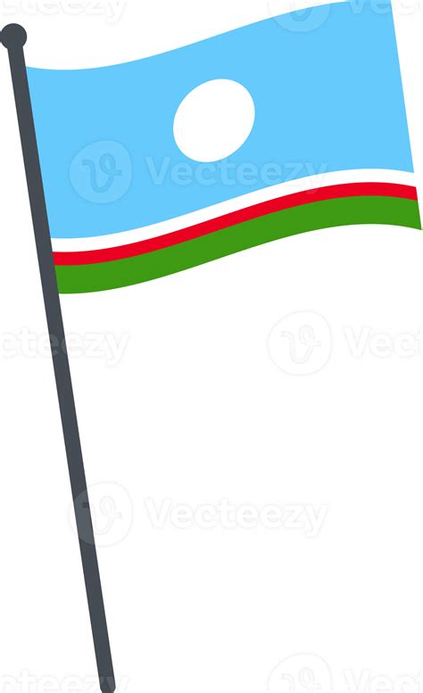 Sakha Republic Flag Waving On Pole National Flag Pole Transparent