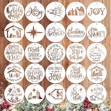 Amazon 25pcs Christmas Nativity Stencil For Painting On Wood