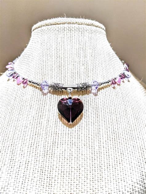 Heart Necklace/ Heart Pendant/crystal Heart Necklace/mother's Day Heart ...