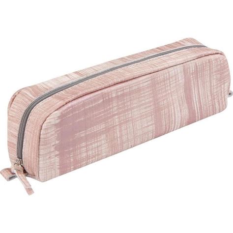 24 Trousse Scolaire Rectangulaire Rose Poudré Brossé 21X4X6 Cm En