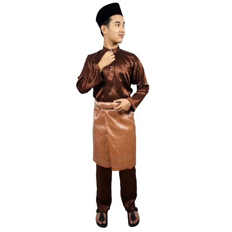 Baju Melayu Coklat Gelap Ide Baju Melayu Warna Coklat Muda Lamaz