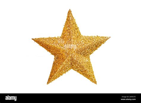 Golden Christmas star ball isolated on white background Stock Photo - Alamy