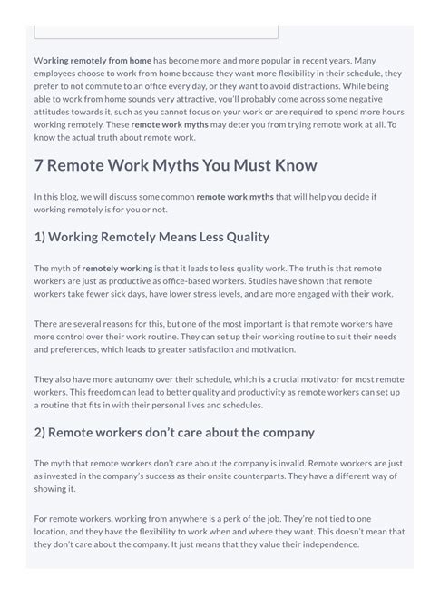 Ppt Remote Work Myths You Must Know Powerpoint Presentation Free