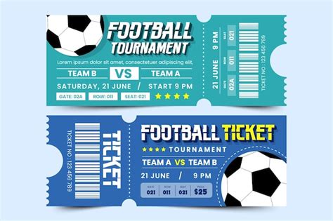 Premium Vector | Football tournament sport event ticket design template ...