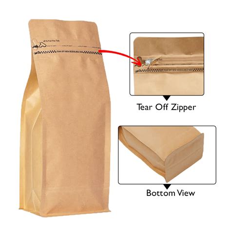 Flat Bottom Pouches With Tear Off Zipper Pouchmakers