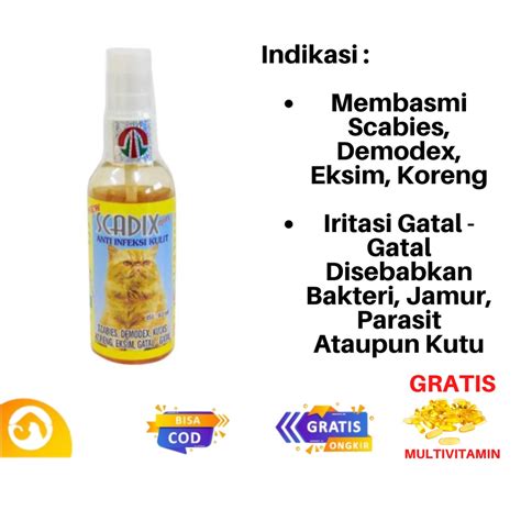 Jual Scadix Fordix Spray Salep Obat Anti Infeksi Kulit Kucing Jamur