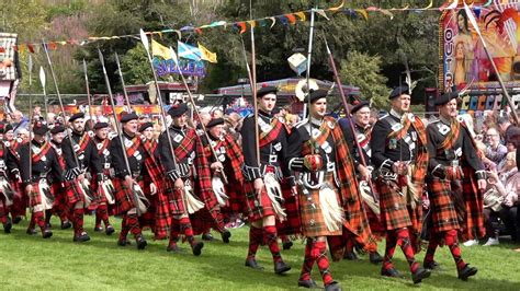 Parade Of The Lonach Highlanders Led By Lonach Pipe Band During 2019