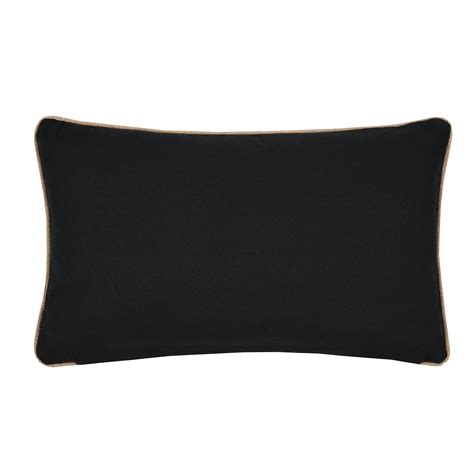 Coussin Rectangulaire Coton X Cm Kinogi Noir D Co Textile