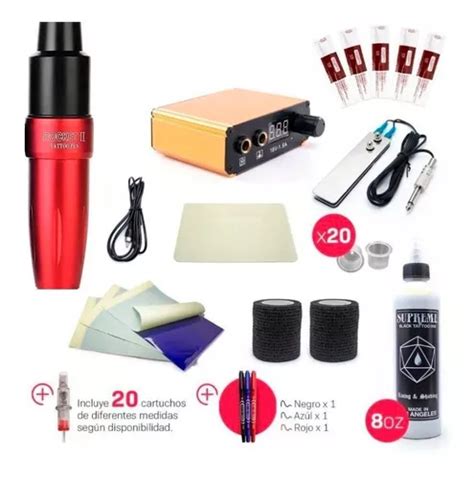 Kit Para Tatuar Con Maquina Pen Rocket Ii Fuente Y Pedal Env O Gratis