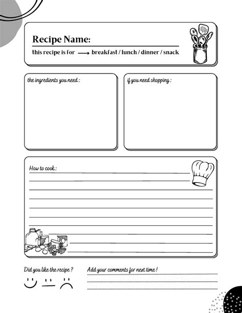 Recipe Card Templateeditable Recipe Cardsrecipe Card ...