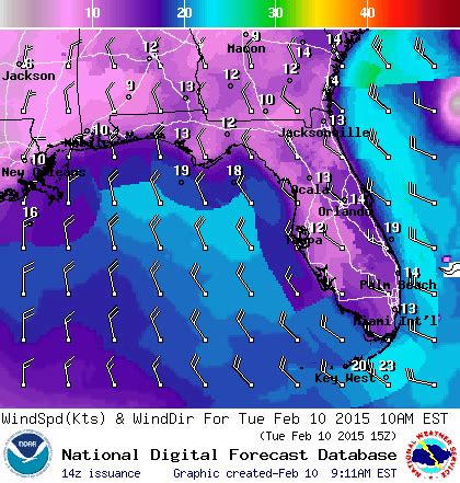 NOAA Graphical Forecast For Southeast Noaa Graphic Wind