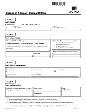 Fillable Online Change Of Personal Details Form Doc Fax Email Print