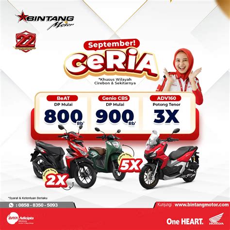 Promo Ceria Honda Bintang Motor Cirebon September Honda Bintang