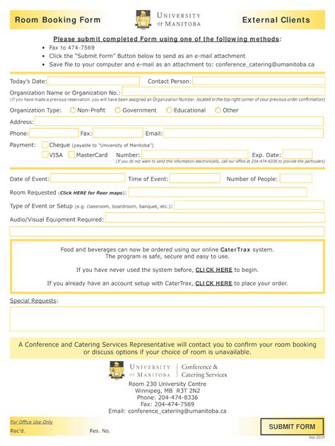 Fillable Online Umanitoba Please Submit Completed Form Using One Of The