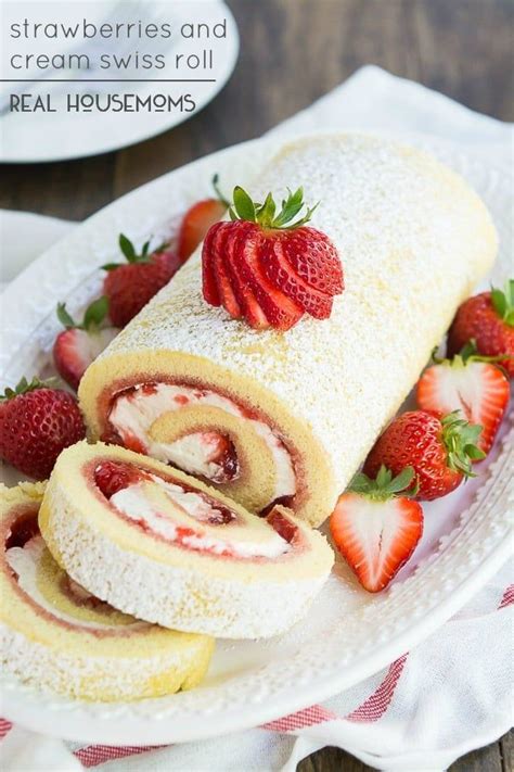 Strawberries And Cream Swiss Roll Is A Refreshing Summer Cake That Is