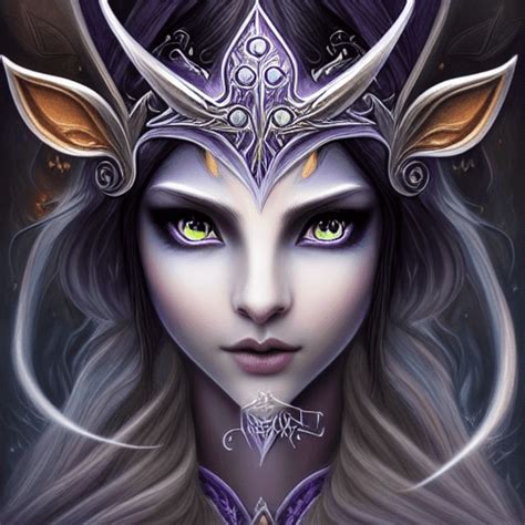 Night Elf Face World Of Warcraft Fine Art Graphic · Creative Fabrica