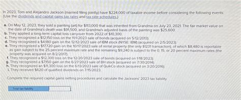 In Tom And Alejandro Jackson Married Filing Chegg