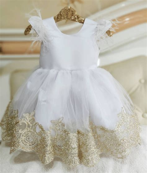 Girls Luxury White Gold Party Dress Girls Lace Tulle High Low Etsy