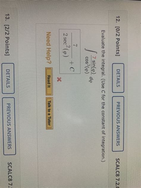 Solved 12 [0 2 Points] Details Previous Answers Scalc8