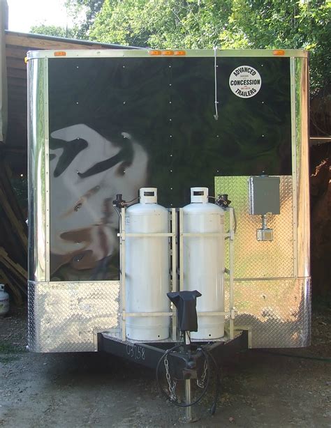 Black Concession Trailer With Two 100 Lb Propane Tanks Advanced