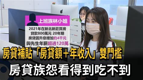 房貸補貼「房貸額年收入」雙門檻 房貸族怨看得到吃不到－民視新聞 Youtube