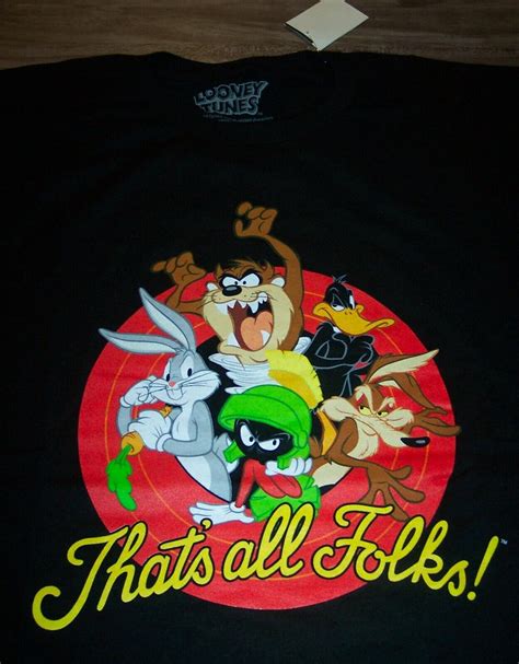 WB LOONEY TUNES That S All Folks T Shirt MEDIUM NEW TAZ Wile Coyote