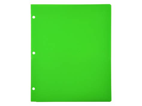 2 Pocket Plastic Folder for Binder, Green plastic folder