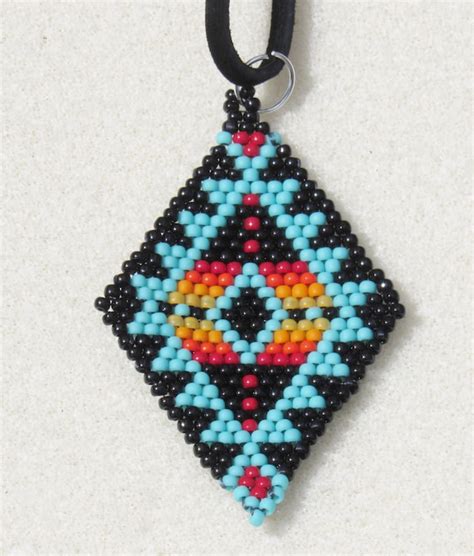 Beaded Pendant Necklace Native American Inspired Bead - Etsy