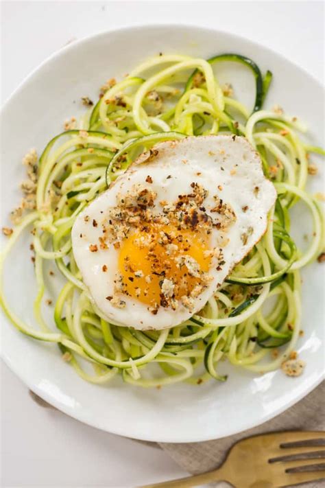 Gluten Free Zucchini Spaghetti Fried Eggs Inspiralized