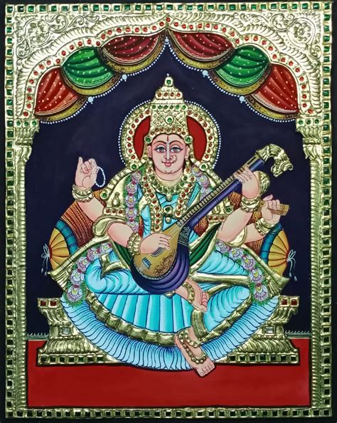 Saraswathi Tanjore Painting X International Indian