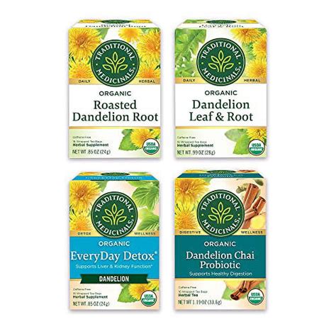 Traditional Medicinals Organic Dandelion Detox Herbal Tea Variety