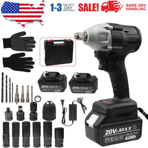 650Nm High Torque Cordless Impact Wrench 1 2 Drive Includes 2 Li Ion