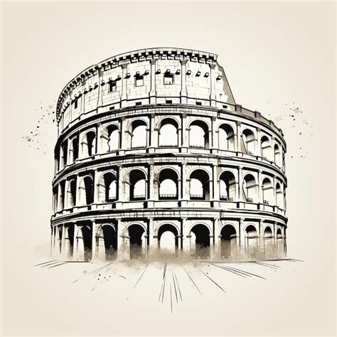 Premium Photo | Minimalist Sketch Of Colosseum In Rome