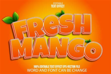 Premium Vector Fresh Mango Editable Text Effect