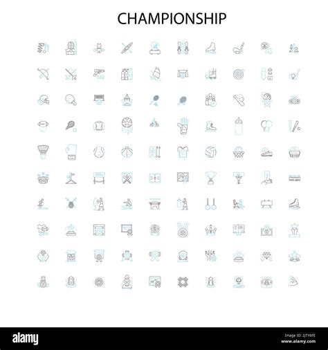 Championship Icons Signs Outline Symbols Concept Linear Illustration