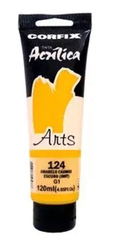 Tinta Acrílica Corfix Arts 120ml Amarelo Cad Esc 124 Gr 1