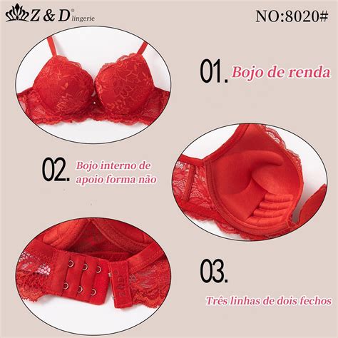 12Peças Lingerie Conjunto Aro Renda e Bojo zdlingerie
