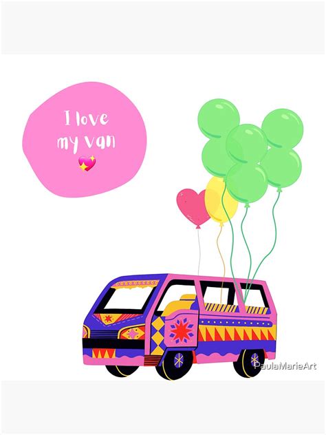 I Love My Campervan Sticker For Sale By Paulamarieart Redbubble