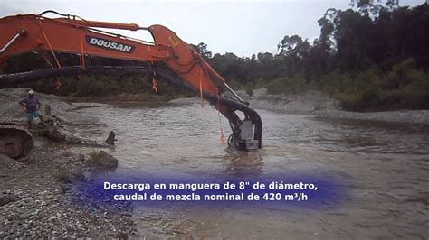 Equipo de dragado Dragflow instalado en retro excavadora para minería