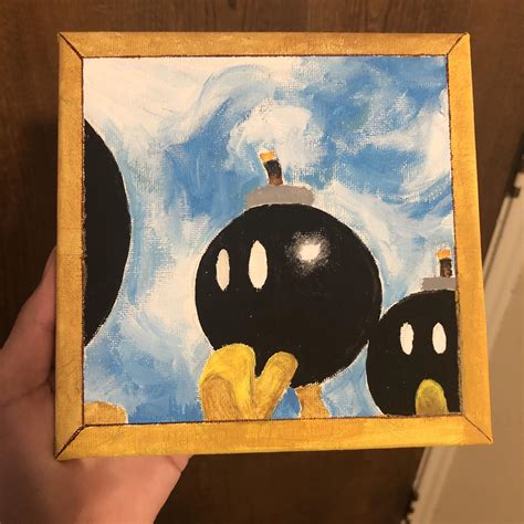 Bob Omb Battlefield Painting I Did A Few Months Ago 6”x6” Acrylic On